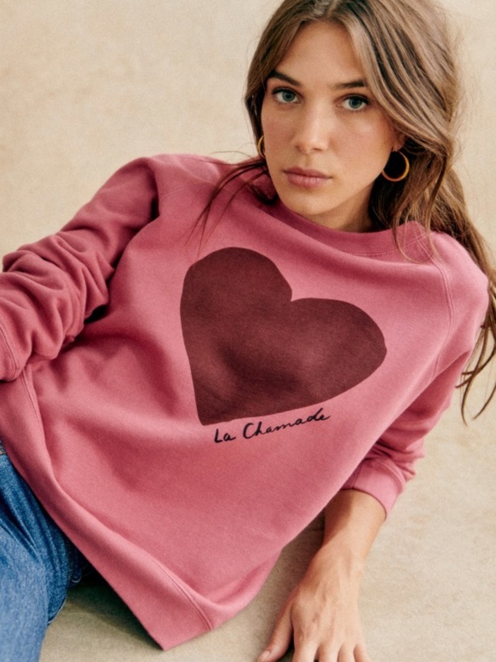 Sezane “La Chamade” heart sweatshirt, size XL
